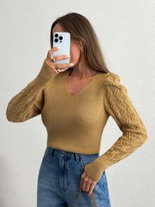Women Sweaters - Camel - View 4