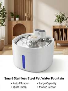 PETSIN Dispensador de agua automático inalámbrico para gatos - 88 onzas / 2.6 litros / 0.69 galones, con sensor de movimiento que detecta automáticamente el suministro de agua, ultra silencioso - Dispensador de agua para mascotas con batería - 2.6L - Ver 17