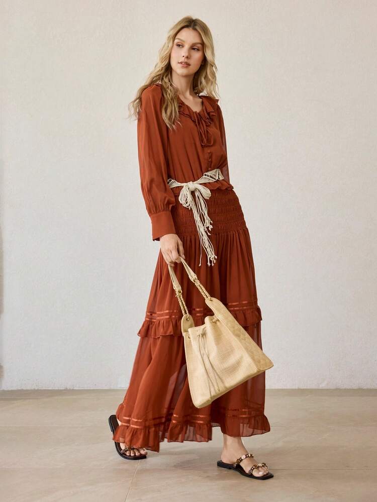 WOMEN'S QUILTED STRAW DRAWSTRING TOTE BAG