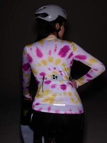 Exploreva 女士长袖扎染骑行服 - 藍色 - 查看 7