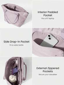 GLOWMODE Túi đựng laptop bảo vệ Day Tripper 24L, có dây đeo tương thích với vali kéo, túi xách hàng ngày và công sở. - Tro đinh hương - Xem 3