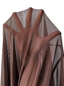 Elenzga Váy nữ mùa hè mới, màu nâu, hơi xuyên thấu, xếp ly, kiểu dáng rủ. - màu nâu - Xem 7