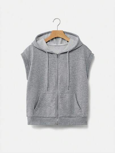 SHEIN EZwear 秋冬季袋鼠口袋连帽卫衣