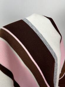 Women's Striped Short Sleeve Single-Breasted Casual Thin Cardigan - Multicolor - View 7