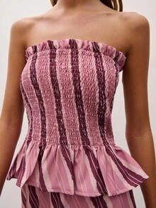 Nöista SMOCK TOP AND LONG SKIRT SET - Pink - View 3