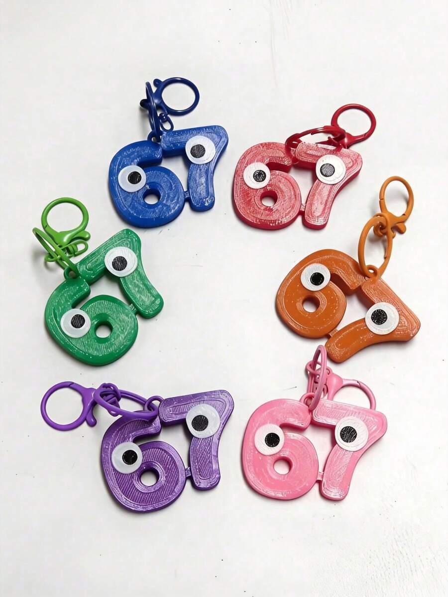 POKOJA LAND POKOJA LAND 67 Partner Keychain With Vivid Eyes | Durable Plastic, Multi-Color Options, Fun Design, Fine Carving, Snap Hook Closure, Suitable For Bags, Backpacks, Or Display Birthday Gifts Spring To Summer - Multicolor - View 1