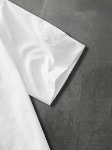 HIMLAND Men's Letter Graphic Round Neck Casual Versatile Daily Wear Short Sleeve T-Shirt - White - View 5