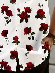 VIVINTIMO 男士度假风浪漫玫瑰花卉衬衫 - 彩色 - 查看 4