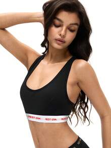 3pcs Women's Fashionable Letter Printed Bras Set - Multicolor - View 4