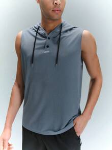 Driftmere 男士條紋束口帽子背心，適用於夏季 - 霧霾藍 - 查看 5