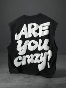 PAVTROS 男士圆领字母图案休闲百搭日常上衣 - 黑色 - 查看 1