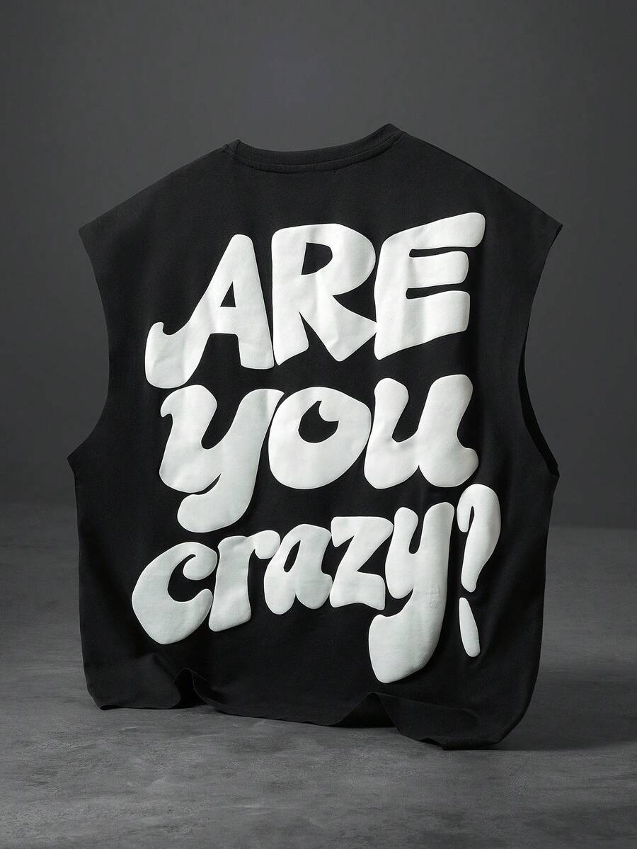 PAVTROS 男士圆领字母图案休闲百搭日常上衣 - 黑色 - 查看 1