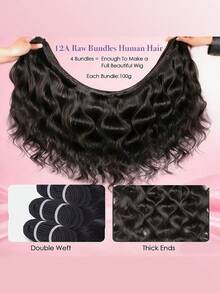 14-28Inch Luxury Body Wave Human Hair Bundles Virgin Hair Extension 18 20 22 High Grade Real Double Weft Hair 3pcs Weave High Gloss Long Lifespan Hair Daily & Salon Quality Use Soft & Silky Premium Invisible Hair Extensions - Natural Black - View 9