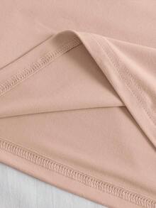 EMERY ROSE Casual Rabbit Print Short Sleeve T-Shirt, Summer - Apricot - View 4