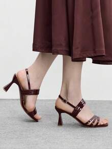 CUCCOO BIZCHIC Women Heeled Sandals Spring Shoes - Burgundy - View 3