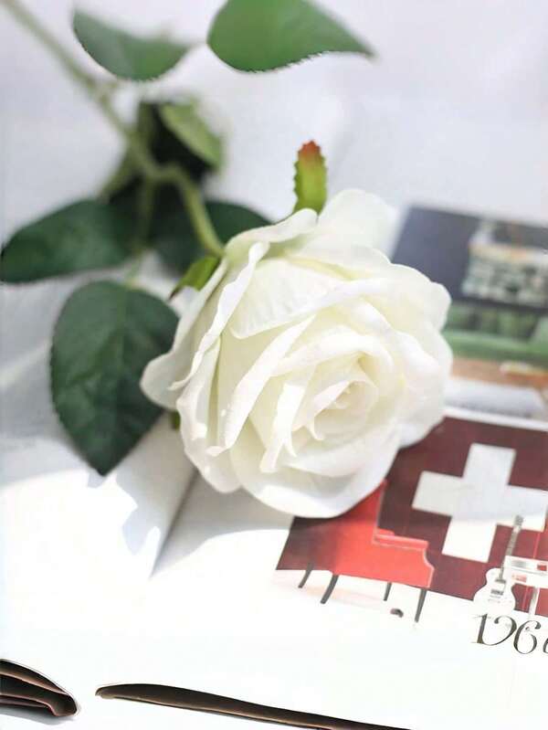 1pc/ 6pcs/ 10pcs Artificial Silk Roses Flowers Realistic Long Stem Fake Rose Bouquet For Home Wedding Party Mother Day Valentine Table Centerpiece DIY Arrangement