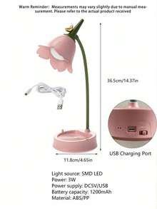 Đèn bàn LED sáng tạo có thể điều chỉnh độ sáng, sạc lại được, điều khiển cảm ứng, bảo vệ mắt, thích hợp cho phòng ngủ, văn phòng, bàn học ký túc xá, đầu giường. - Nhiều màu - Xem 11