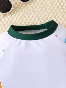 SHEIN 3件套男女宝宝休闲夏季度假椰树印花长袖短裤套装，含配套遮阳帽，适合春夏季穿着，居家、外出、旅行、海滩、泳池、派对等场合。 - 彩色 - 查看 7