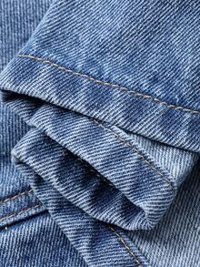 DAZY Women's Casual Pleated Denim Mini Skirt, Streetwear Style, Suitable For Summer And Spring - Blue - View 3