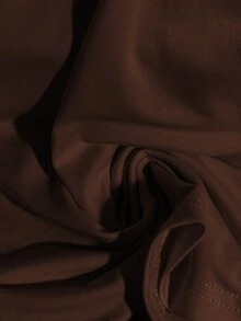 GlowEve 女士露肩系带纯色T恤 - 咖啡棕 - 查看 3