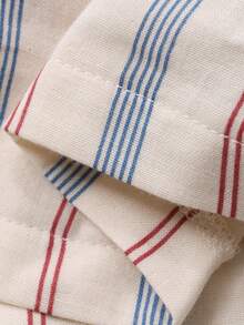 DAZY 男童条纹短袖纽扣上衣和裤子睡衣套装 - 藍色 - 查看 4