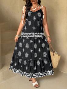 Ceyna Ensemble 2 pièces Débardeur et Jupe à imprimé floral grande taille, Code de réduction d'été Ycv9w pour robe femme, Robe Zanzea pour femmes, Robe de yacht, Robe de discussion pour femmes, Robes portefeuille pour dames, Tenues de vacances pour femmes, Robe de plage, Vêtements de vacances pour femmes, Tenue d'été pour femmes grande taille - Noir - Voir 5