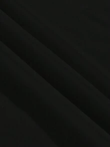 Chillumni 男女通用经典黑色T恤，白色条纹领，简约时尚休闲Logo设计圆领T恤 - 彩色 - 查看 4