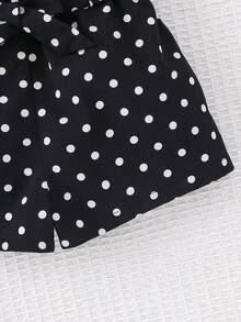 SHEIN 女宝宝可爱碎花连体衣，适合夏季度假 - 黑色 - 查看 3