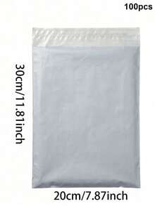 100个/10个加厚防水纯色包装袋，简约百搭，适用于学校、办公室、返校季运输和邮寄、男士生日礼物、情人节礼盒、男士礼盒、男士礼物、散装礼品袋、蓝色礼品袋、情人节。 - 白色 - 查看 7