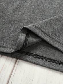 Resyla 女士圆领字母印花休闲百搭日常短袖T恤 - 灰色 - 查看 4