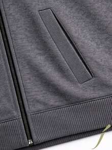 Men's Grey Bomber Sweater With Front Closure | Moderno - Grey - View 7