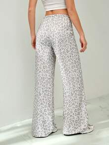 SHEIN Tall Women's Casual Leopard Print Drawstring Waist Sweatpants,Back To School Clothes,Fall Clothes For Women - Multicolor - View 2