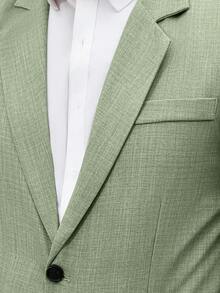 Manfinity Mode Blazer informal de un solo abotonado para hombre de talla grande - verde menta - Ver 4