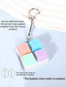 MINKOJA 1个Joivida简约彩色键盘指尖玩具，4键立方体减压钥匙扣，可挂在车包上，帮助成人集中注意力放松，是送礼佳品。 - 彩色 - 查看 22