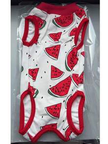 1pc Soft And Thin Cat Spay & Neuter, Weaning Recovery Outfit, Flexible 4-Leg Design To Prevent Licking, Warm - Red - View 12