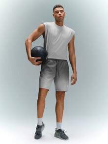 Driftmere Men's Palm Tree Print Ombre Woven Casual Shorts - Grey - View 4