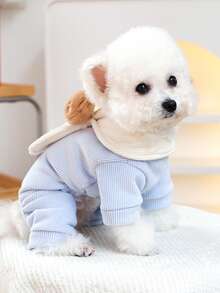 PETSIN 1件宠物服装，配有可爱卡通娃娃领带，猫狗穿着连体衣，柔软舒适。 - 彩色 - 查看 10