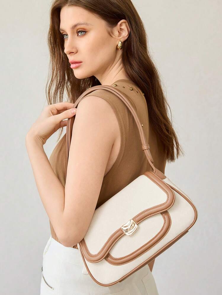 WOMEN'S SHOULDER BAG, FASHIONABLE COMMUTER SPLICING SHOULDER BAG