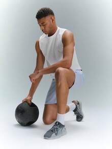 Driftmere 男士纯色休闲无袖背心，适合外出 - 白色 - 查看 8