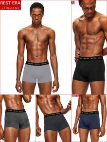 5条装男士字母印花三角裤 - 彩色 - 查看 1