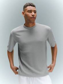 Driftmere Men Casual Solid Drop Shoulder Tee For Summer - Grey - View 5