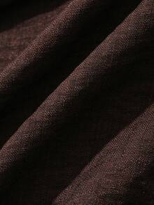 Đầm dài tay cổ chữ V phối màu tương phản họa tiết hoa dành cho nữ, kiểu kimono cardigan, thích hợp mặc đi biển. - Cà phê nâu - Xem 8