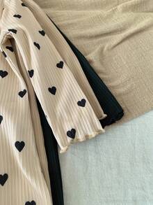 SHEIN LMoss Kids Conjunto de 3 piezas de pelele de punto elástico con estampado de lunares de manga larga para bebé niña recién nacida, otoño/invierno - Multicolor - Ver 4