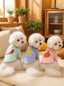 PETSIN Quần áo thú cưng mùa xuân mới, đồ dùng cho thú cưng, quần áo cho thú cưng, áo ba lỗ cho chó, áo thun cho mèo, trang phục cho gấu bông, trang phục cho động vật nhỏ, áo ba lỗ thường ngày mát mẻ, quần áo cho chó, quần áo cho mèo, áo ba lỗ hai mùa xuân hè mới. - Nhiều màu - Xem 1