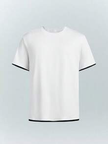 Driftmere WHITE SHARK 男士时尚休闲多功能二合一短袖T恤，春夏款 - 白色 - 查看 1