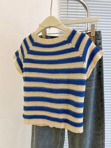 Franclia Hàng mới về: Áo khoác cardigan nữ thiết kế độc đáo, kẻ sọc, cổ tròn, dáng ôm, đa năng. Áo vest nữ, áo len, áo dệt kim nữ, áo len không tay nữ, áo thun len nữ. - Nhiều màu - Xem 2