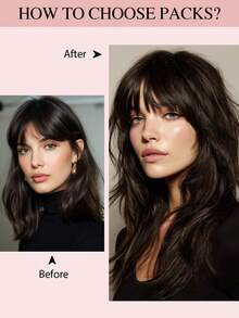 Clip In Bangs Real Human Hair Bangs Hair Clip Fringe With Temples Hairpieces For Women Natural Looking Fake Bangs For Daily Wear Human Hair Wispy Bangs Clip In Hair Extensions (Natural Black Color) - SNatural - View 6