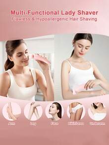 Teckwe Electric Razors Shaver For Women,Battery Capacity800mah.2-IN-1 Women Electric Razor For Leg Arm Face Pubic Area, Cordless Bikini Trimmer Hair Removal For Women With Detachable Head, Painless,Wet & Dry ,Portable Battery-Operated Electric Shaver Epilator & Eyebrow Trimmer For Women - Miniature Facial Hair Removal Device For Face And Body Portable Hair Trimmer Electric Epilator Eyebrow Shaping Tool, Mini Facial Hair Remover, Face Shaver For Women - View 2