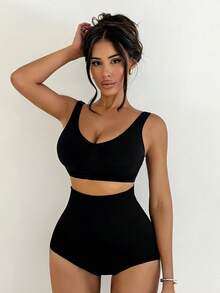 Sirith Women's 1pc Seamless Shapewear Bottom, Panty - Black - View 6