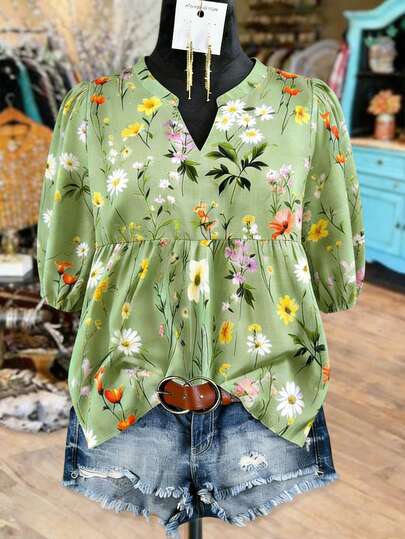 Linhara Camisa feminina plus size de linho com modelagem para férias